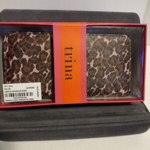 Trina Turk Leopard Print Wallet - Brown and Black